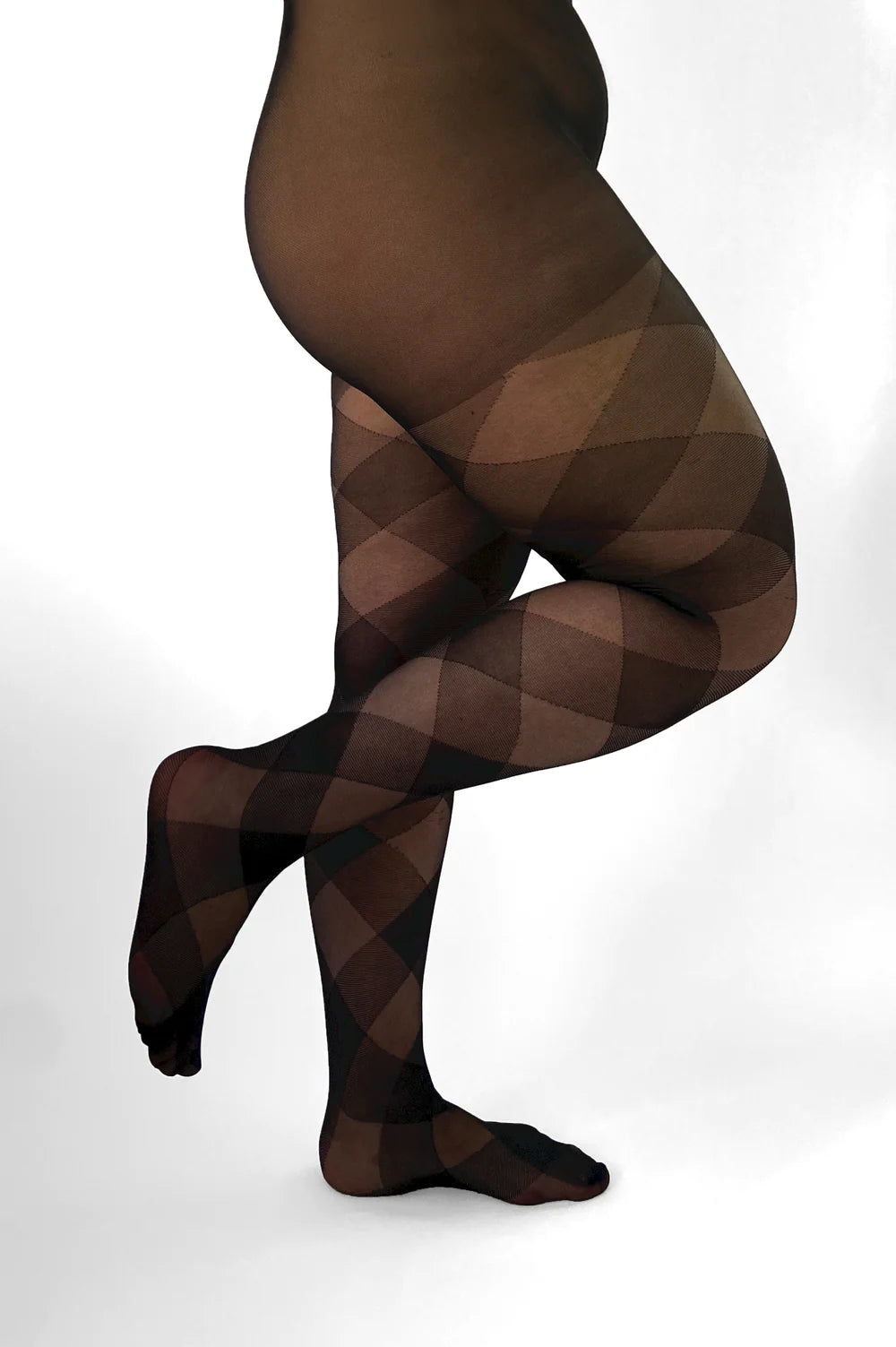 Diamond Check Curvy Super Stretch Tights