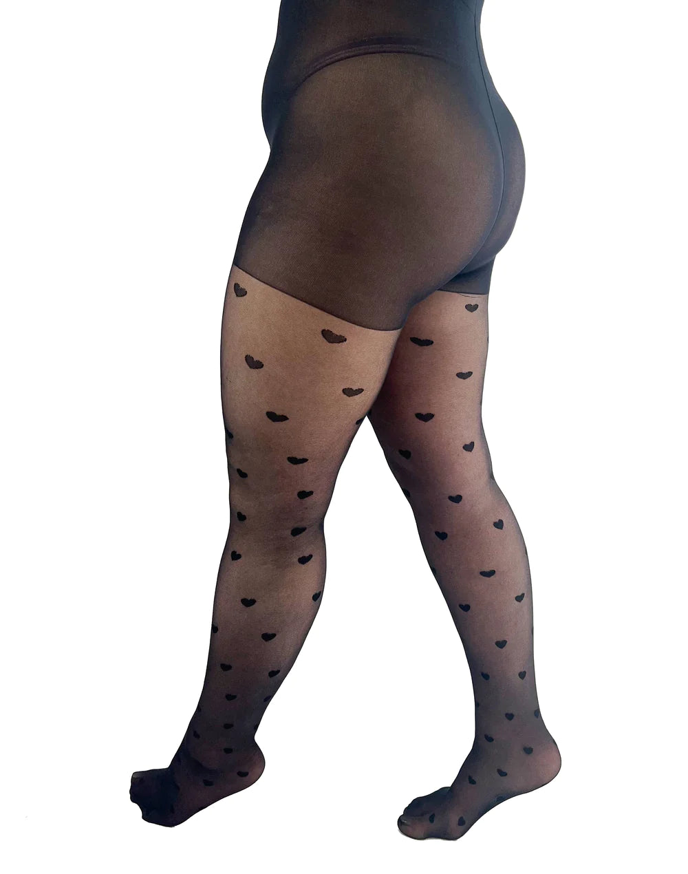 Heart Pattern Curvy Super Stretch Tights