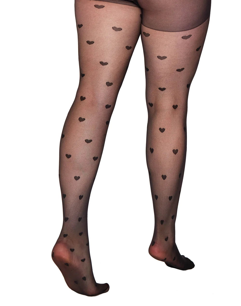 Heart Pattern Curvy Super Stretch Tights
