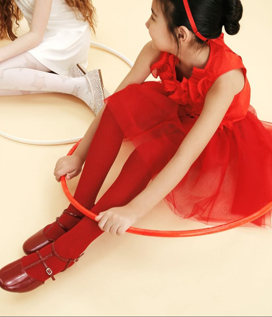 Italiana 40 Denier Red Girls Tights