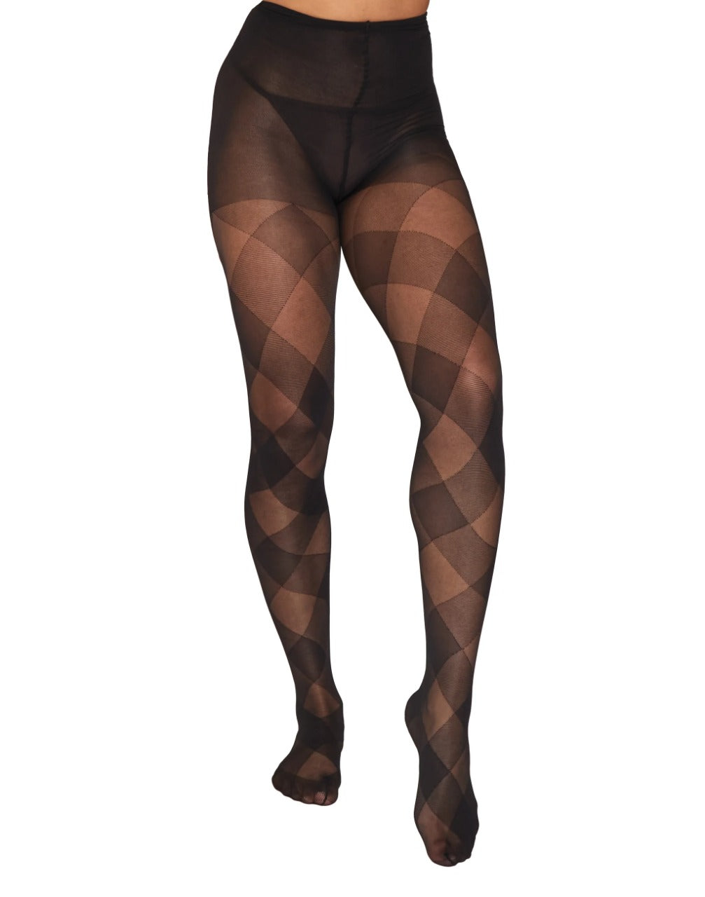 Pamela Mann Diagonal Check Sheer Tights