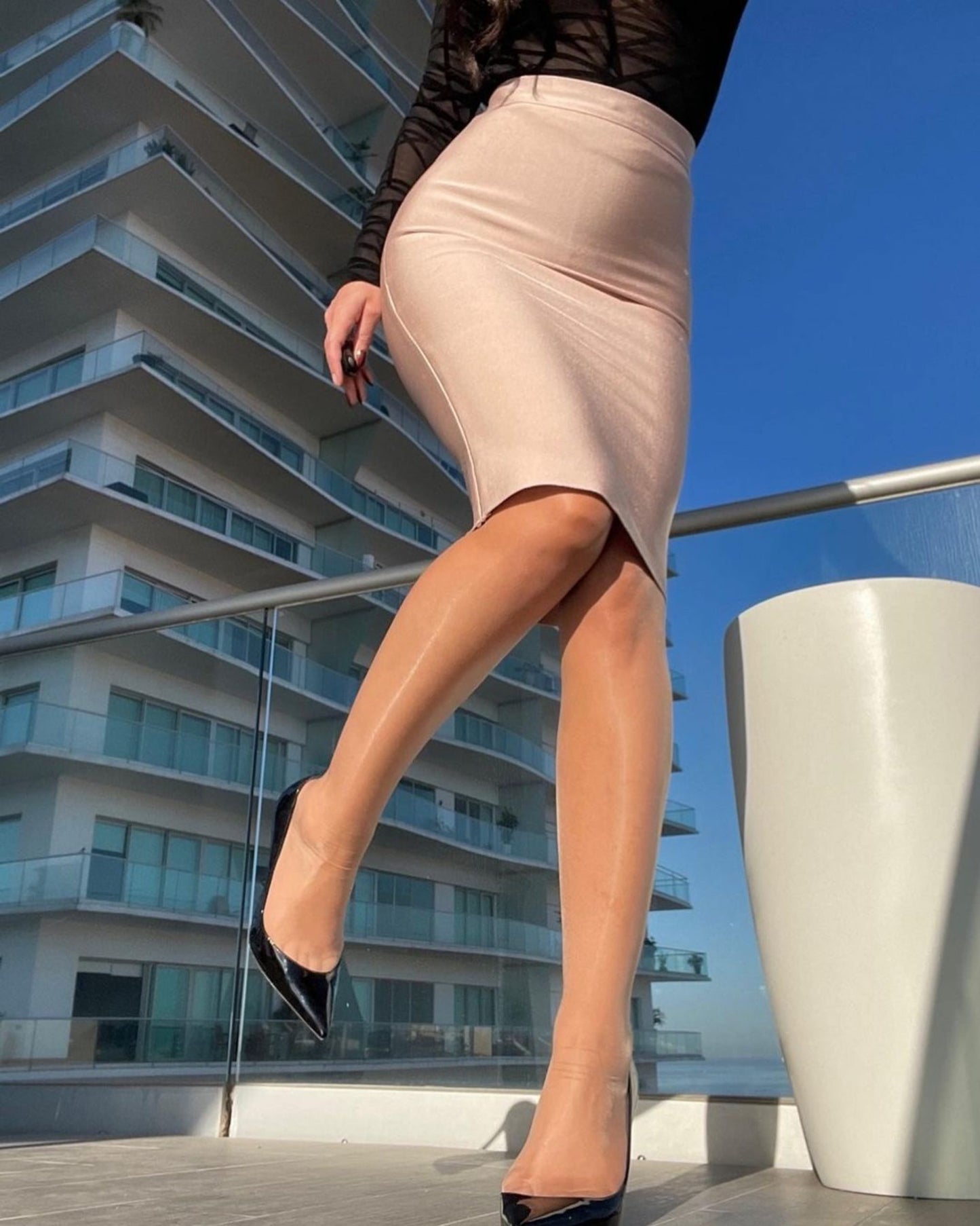 Italiana Gloss Tights - Sahra (Desert)