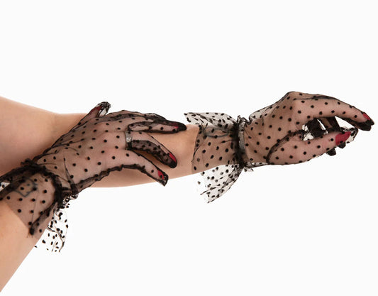 Spot Mesh Gloves Black
