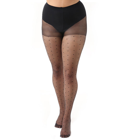Sheer Dotty Tights Black