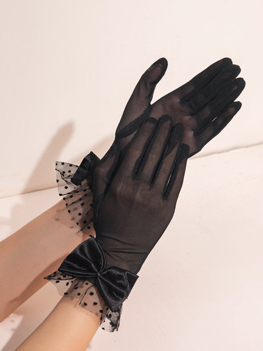 Bow Decor Gloves