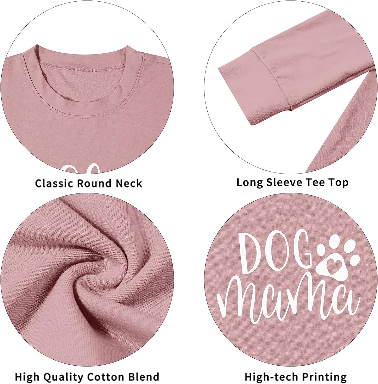 "Cute Dog Mama Sweatshirt for Women - Cozy Pullover with Long Sleeves, Perfect for Dog Moms!"