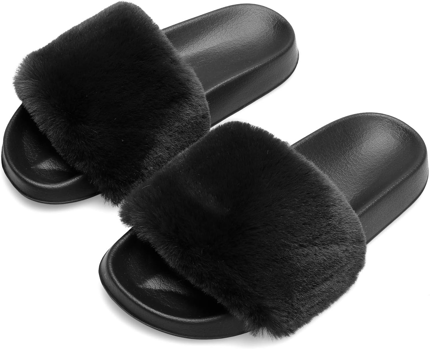 "Cozy and Chic Women'S Furry Slippers: Perfect for Indoor and Outdoor Comfort"