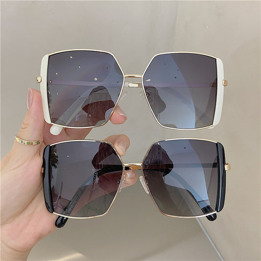 "2022 Luxury Retro Brand Sunglasses for Women - Stylish Metal Half Frame Eyewear"